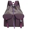 Mochila Funcional de Bloques de Color para Mujer, Bolso de Viaje Versátil Casual de Gran Capacidad, Mochila de Senderismo al Aire Libre para Estudiantes de Otoño para Hombre