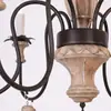 Lustre de Madeira Maciça Estilo Country Americano Transfronteiriço Pastoral Francês para Sala de Estar, Sala de Jantar, Quarto, Pousada, Loja de Roupas, LED