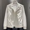 Pronta entrega de fábrica mola nova chegada jaqueta casual gola alta masculina moda tendência versátil jovem temperamento de negócios cor sólida