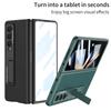 Nueva Funda de Teléfono con Soporte de Cuero Samsung zfold4 para W23 Funda Plegable Película Funda de Cuero de una Pieza para Hombres y Mujeres Pareja