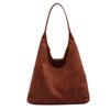 Bolso Tote de Gamuza Vintage Casual para Viajero de Gran Capacidad para Mujer 2024 Nuevo Otoño e Invierno Bolso de Hombro Nicho Versátil