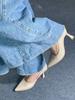 Elegantes Zapatos Individuales de Gama Alta de Nuevo Estilo, Tacones Altos, Zapatos Profesionales de Trabajo de Punta Francesa Negros, Zapatos Versátiles para Mujer 2025