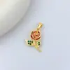 [oro real de cobre] oro rosa elegante compacto alta exportación transfronteriza DIY joyería hecha a mano cobre circonio micro incrustación colgante