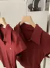 Camiseta de Manga Corta con Cuello Polo Omalai para Mujer Primavera y Verano Nuevo Estilo Plisada Cintura Ajustada Top Corto 5978