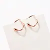 [18] joias folheadas a ouro de cobre nacionais e estrangeiras atmosfera simples bambu tipo C pérola moda brincos tricolores