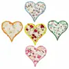 Nuevo Parche de Tela Bordado con Letra Inglesa Floral Corazón Flor Accesorios Parche Sello Bordado Punto Autoadhesivo