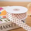 Fita de Poliéster Colorida com Bolinhas de Alta Densidade Estilo Coreano 2,5 cm Fita de Presente para Laço DIY Acessórios de Cabelo Faixa de Cabeça Roupas Decoração