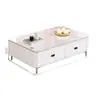 Mesa de Centro Hogar Sala de Estar Lujo Ligero Apartamento Pequeño Nuevo Tablero de Mesa de Vidrio Templado Simple Sensación de Alta Gama Mueble de TV