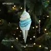 Pingente de Plástico Azul Transfronteiriço Pó Pegajoso Decoração de Janela de Árvore de Natal Estrela de Cinco Pontas Floco de Neve Decoração de Desenho Animado Layout de Cena