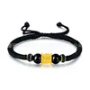 Pulseira de Contas da Sorte com Mantra de Seis Caracteres em Ouro Puro 999, Pulseira Trançada de Obsidiana, Ano do Zodíaco, Atacado de Fábrica