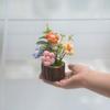 127 Plantas en maceta tejidas a mano, decoración del hogar, flores artificiales de punto, flores de girasol tejidas a ganchillo de lana, regalo de mano