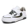 525 Sapatos de Lona Primavera/Outono Sapatos Infantis Velcro Sapatos Esportivos Infantis Crianças do Ensino Fundamental Sapatos Casuais Superfície de Couro Alunos do Ensino Fundamental e Médio Meninos da Moda