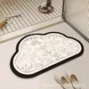 Tapete de piso de lama de diatomáceas, tapete de banheiro absorvente antiderrapante, tapete de entrada de banheiro doméstico, tapete de pé durável para entrada de vaso sanitário
