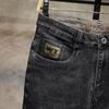 Jeans Negros Grises para Hombre Corte Delgado Skinny Pantalones 2024 Nuevo Estilo Coreano Moderno Gama Alta Elásticos Marca Moderna Pantalones Casuales