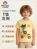 Personalização de Roupas Infantis Transfronteiriça 26 Camiseta Infantil de Manga Curta Estampa Leão Cartoon Primavera/Verão Europeia e Americana, Roupas Infantis com Design Personalizado