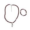 Colar com pingente de contas cruzadas estilo legal doce feminino design de nicho vintage pulseira vermelha ankora corrente de clavícula na moda