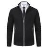 AliExpress Transfronterizo Suéter Cardigan Chaqueta de Invierno para Hombre Moda Estilo Coreano Forrado de Felpa Grosor Vertical Cuello Alto Suéter