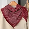 Estilo Étnico Gris Delgado Similar a la Seda Bufanda Cuadrada Pequeña de 70 Bufanda de Lino y Seda para Mujer Primavera y Otoño Hombro Caído Regalos para Madre