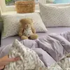 Juego de Ropa de Cama de Algodón Lavado de Doble Capa de Gasa de Grado Súper Suave para Dormir Naked de Clase A Juego de Cuatro Piezas Funda de Edredón Sábanas de Cama Juego de Tres de Cuatro Piezas para Dormitorio
