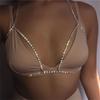 Acessórios transfronteiriços praia garra cadeia peito cadeia jóias super brilhante sexy strass halter corpo cadeia biquíni brilhando europeu e americano