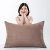 Cojín Decorativo de Lino Estilo Nórdico con Acabado de Alta Gama, Cojín para Sofá de Sala de Estar, Cojín Lumbar Rectangular, Funda de Cojín Grande Sin Relleno