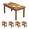 Mesas de Comedor de Madera Maciza, Mesas y Sillas de Comedor Comerciales, Mesas y Sillas para Restaurantes de Hot Pot, Mesas de Comedor para Restaurantes de Comida Rápida, Mesas de Comedor Carbonizadas