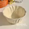 Plato Plato para Comedor en Casa Platos Gama Alta Estilo Ins Crema Vajilla de Cerámica Plato Plato para Desayuno Plato para Fruta Postre