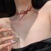 Collar de camelia negra para mujer, gargantilla oscura de lolita, cadena para clavícula, correa para el cuello con especias de sirvienta de abstinencia
