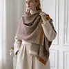 Bufanda Nueva de Imitación Cachemir con Estampado de Caballos para Mujer Otoño/Invierno 2026, Chal Elegante Cálido para Oficina, Calentador de Cuello Engrosado