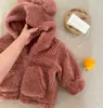 Chamarra suéter peluda de cuello alto estilo coreano para niños, estilo otoño e invierno, chaqueta con cremallera de color sólido unisex para bebé, estilo moderno en stock
