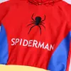 Suéter estilo héroe ins para hombres y mujeres niños de manga corta cosplay máscara de murciélago araña con capucha superior