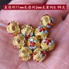 Esmalte Azul Quemado Cloisonné de Oro de 18 Quilates que Conserva el Color Cuentas Redondas Rojas Cuentas Espaciadoras Pulsera de Bola de Flor DIY Pulsera Accesorios de Joyería Rojos