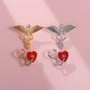 Broche de la serie de atención médica europea y americana, estetoscopio, alas de corazón, pin, insignia de amor creativa, nueva aleación