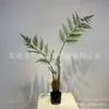 Estilo nórdico mono dorado biónico Helecho Planta verde viral cabeza de mono Helecho en maceta árbol falso pelo dorado perro Helecho adornos para sala de estar interior