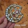 Parche de tela para decoración de ropa, adhesivo para broche, accesorio DIY, con diseño de manzana, estrella, nubes y luna, cosido a mano, para la industria pesada.