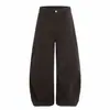 Pantalones Cargo L829 Estilo High Street Americano Unisex Gama Alta Color Sólido Diseño Deconstruido Corte Holgado para Hombre Forro Polar Tiro Bajo