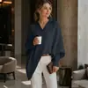 Suéter de punto pullover de cuello redondo transfronterizo europeo y americano 2026 otoño/invierno para mujer, estilo suelto y relajado de Amazon, suéter de color liso para mujer