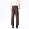 Calça de Alfaiataria Plissada Reta de Caimento Limpo Estilo Americano Tendência para Homens, Calça Casual Solta Street Retrô com Caimento Relaxado