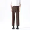 Pantalones de vestir casual de alta gama para hombre, primavera-verano, nuevos, holgados, rectos, largos, pantalones casuales para hombre, estilo coreano, modernos, pantalones de traje