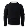 Suéter Gola Alta Meia Masculino Transfronteiriço 2026 Inverno Novo Moda Masculina Europeia e Americana Suéter de Tricô Pulôver Tendência