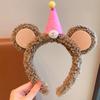 Diadema de Felpa Linda para Niños de Dibujos Animados para Cumpleaños de Niña, Tocado de Animales para Bebé, Tarjeta para el Cabello para Lavar la Cara, Diadema de Presión para Niña