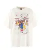 2024 Moda Americana Hip-Hop Marca Nova Retrô Lavada Velha Figura Solta Versátil Gola Redonda Manga Curta Camiseta para Homens e Mulheres