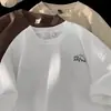Camiseta Pesada de Manga Corta Estilo Americano para Hombre 2026 Verano Adolescentes Cityboy Sencilla Moderna Holgada Cuello Redondo Media Manga