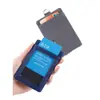 Porta credencial de trabajo cuidadosamente seleccionado, Porta credencial de cuero genuino, Doble ranura para tarjetas, Insignia de trabajo con cordón, Soporte, Insignia escolar para estudiante, Tarjeta de comida para hombre