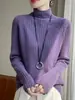 Suéter de cuello alto para mujer, hipoalergénico, cálido, suave, delicado, ajustado, de manga larga, color liso, top básico para otoño/invierno, venta al por mayor