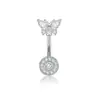 Conjunto de 8 peças de piercing de umbigo joia para piercing corporal e-commerce transfronteiriço cravejado de zircônia anel de umbigo em forma de coração fabricantes em estoque atacado