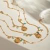 Collar con Colgante de Estrella de Concha de Piedra Tianhe de Acero Inoxidable Oro de 18K Vintage Francés Joyería de Acero Inoxidable de Nicho de Lujo Ligero