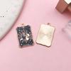Carta de Tarot Cuadrada 1 Rueda del Destino DIY Aleación Goteo de Aceite Accesorios de Joyería Pulsera Aretes Llavero Colgante