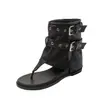 Sandalias de Tira entre Dedos Súper Populares para Mujer, Nuevas para Primavera/Verano 2026, Estilo Británico Vintage, Sandalias Slip-On de Caña Corta Sueltas, Estilo Bota