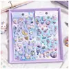 Sinfonía Brillante Corazón Tres Dimensional Polvo Dorado Espuma Pegatina Conejo Wen Pájaro Gato Dibujo Animado Manualidad Decorativa DIY